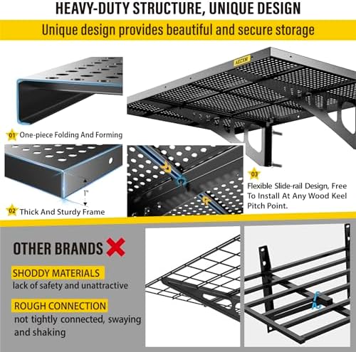 Aecxm 2-Pack 2x3ft Adjustable Garage Wall Shelving 560lbs Load Capacity Heavy - Image 5