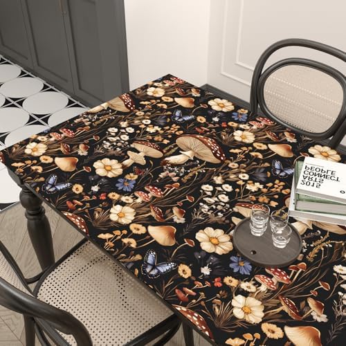 BOKEBEVE Mushoroom Wallpaper Peel and Stick Boho Black Brown 17.5 x 118In - Image 6