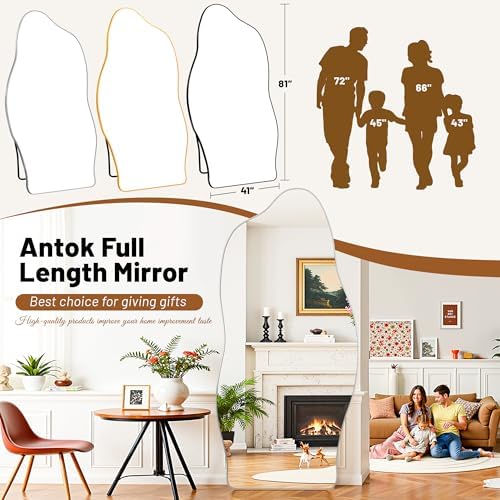 Antok Irregular Full Length Mirror, Standing Hanging Leaning Irregular Mirrors - Image 4