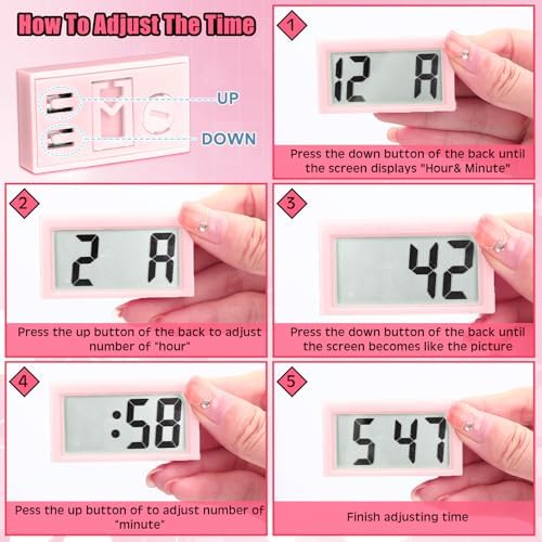 Frienda 3 Pieces Mini Small Digital Clock Stick On - Image 6