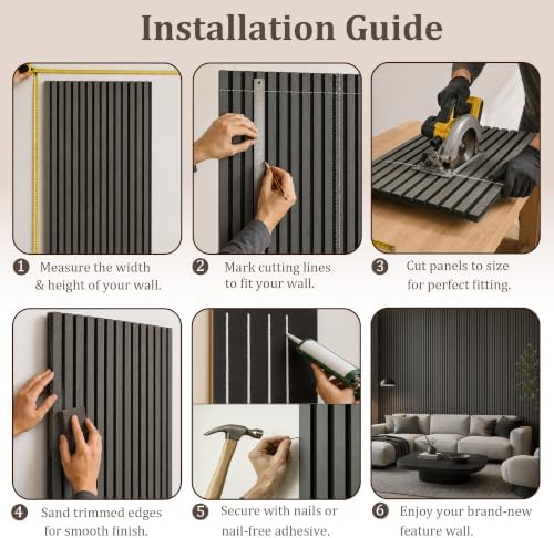 4 Pack 47.2"x23.6" Wood Slat Acoustic Panels - Image 5