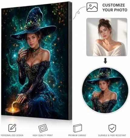 Ipplee Personalized Halloween Canvas Wall Art Witch Potion Framed Print - Image 2