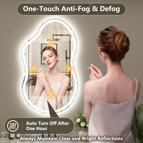 24x36 Irregular LED Mirror for Bathroom Lighted Vanity Mirror - Image 5