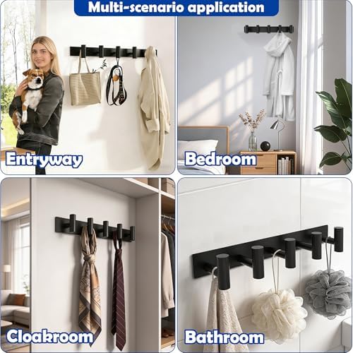 Matte Black Coat Rack Wall Mount - Image 5