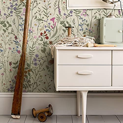 JiffDiff Wallpaper Self-Adhesive Blooming Vintage Colourful Flowers Wall Paper - Image 2