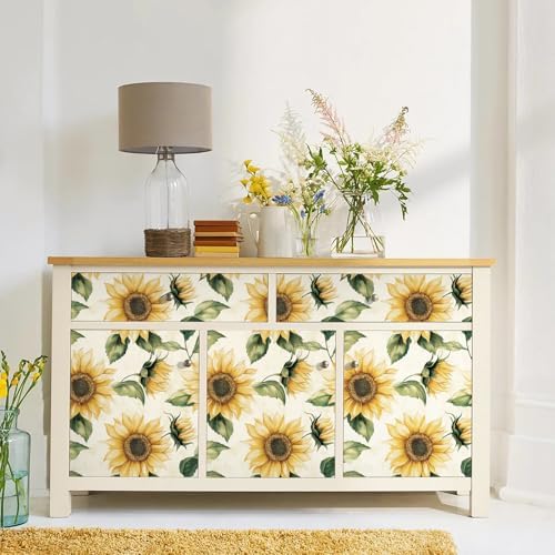 Yasinet Sunflower Peel and Stick Wallpaper Boho Floral Wallpaper - Image 6