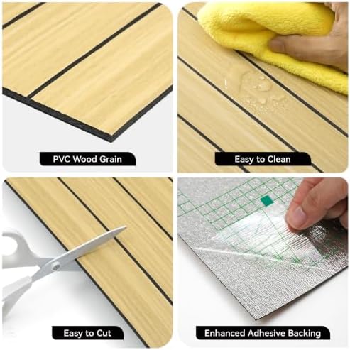 CUCOS Light Brown PVC Slat Wall Panels, 11.8 in Square, 30 Pack - Image 7