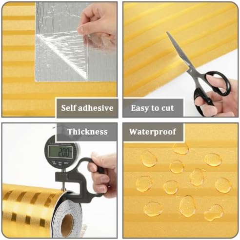 Sound Proof Foam Panels for Walls Peel and Stick Gold Wallpaper - Image 6