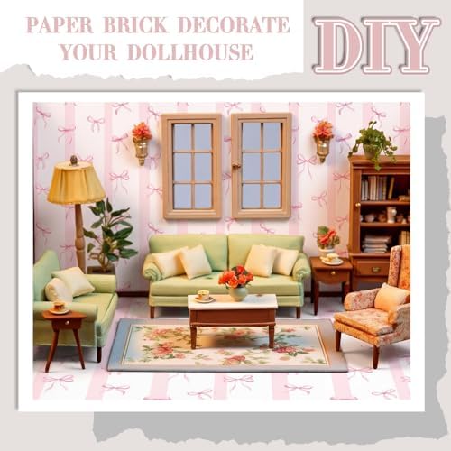 Flutesan 12 Pcs Miniature Dollhouse Wallpaper - Image 3