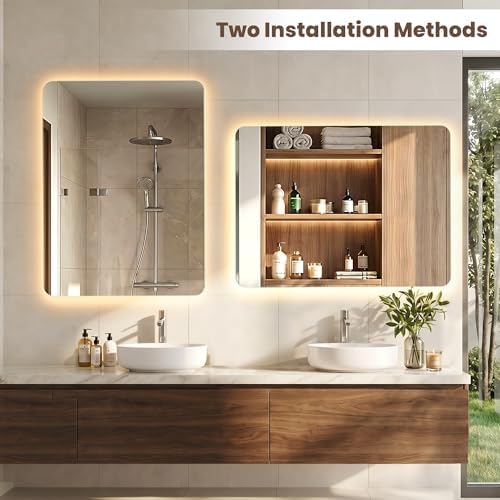 30"x40" LED Backlit Bathroom Wall Mirror Dimmable - Image 4