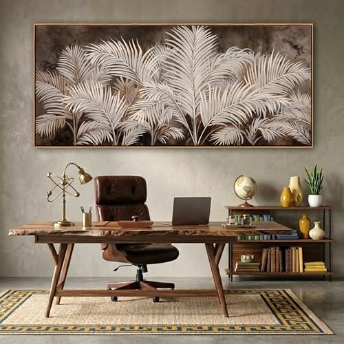 Boho Wall Art in Modern Brown, Minimalist Canvas Artwork - Image 3