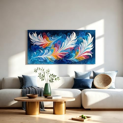 I@U Abstract Feather Wall Art Decor Modern Minimalist Lines Artwork - Image 3