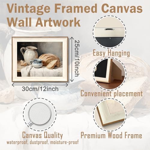 ASTRDECOR Framed Kitchen Wall Art, Modern Muted Still Life Painting Farmhouse - Image 2