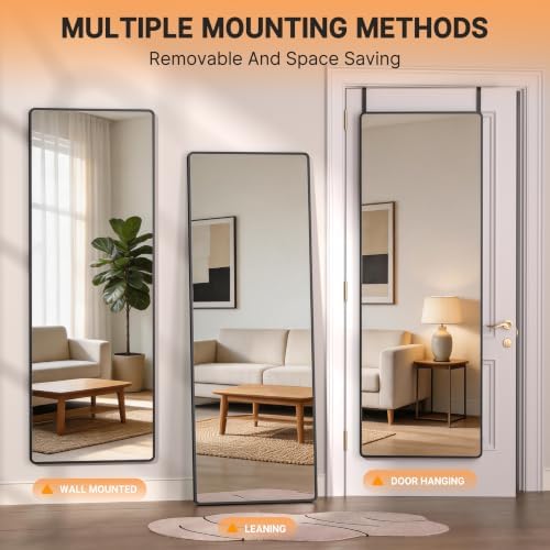 Hasipu Door Mirror Full Length, 56 x 16 Inch Full Body Wall Mirror Over The - Image 6