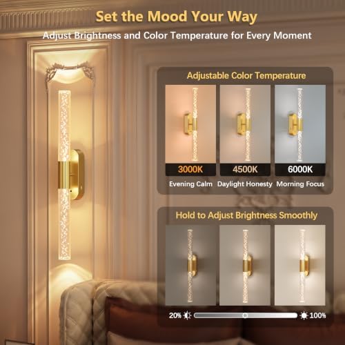 Crystal Battery Operated Wall Sconces Set of 2 - Image 3