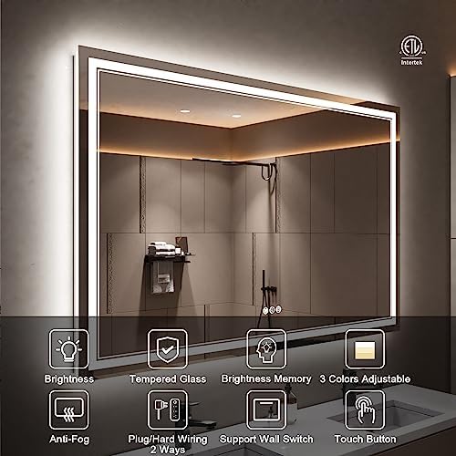 55x36 Inch LED Bathroom Mirror - Image 2