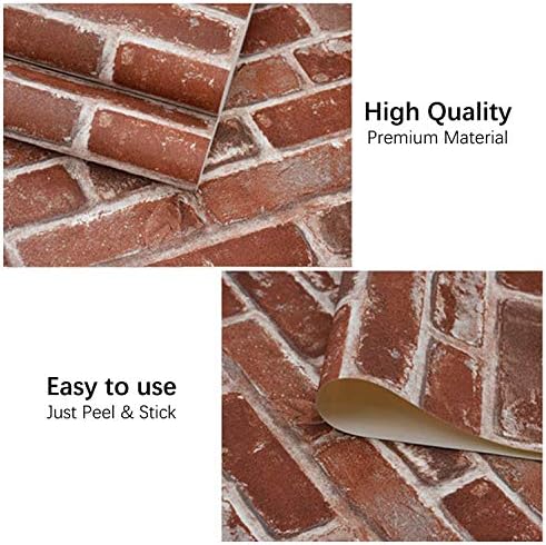 Okydoky Peel and Stick Wallpaper, Rustic Red Brick Wallpaper - Image 5
