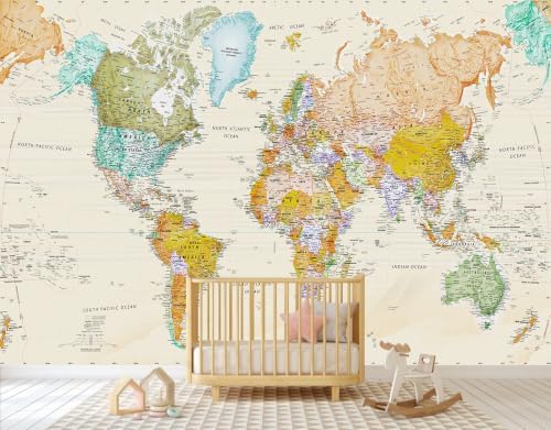 World map wall Mural Peel and Stick - Image 3