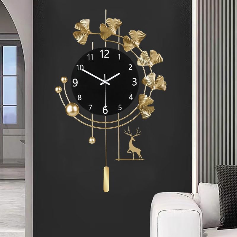 SIN&MI Large Wall Clocks for Living Room, Metal Wall Art Decoration, Silent Non by SINMI