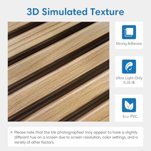 COMSTICKC 3D Peel and Stick Shiplap Wood Wall Sticker - Image 3