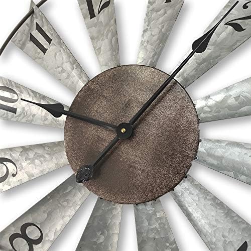 Mrocioa Windmill Distressed Metal Wall Clocks - Image 3
