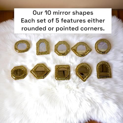 Set of 5 Small Decorative Wall Mirrors – Gold Brass Handmade Mirror Set | Round - Image 5