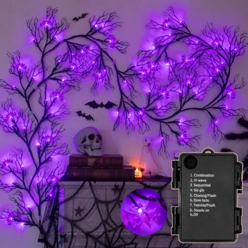 9 Ft Halloween Decor Vine with 45 LED Lights, Adjustable Shape by Unknown