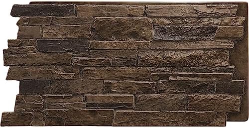 EverStone Acadia Ledge Faux Stone Panel, Willow Peak Color by EkenaMillwork