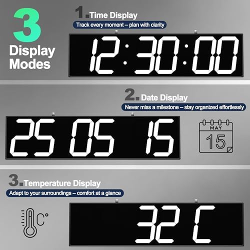 CHKOSDA 28 Inch Large Double Sided Digital Wall Clock - Image 4