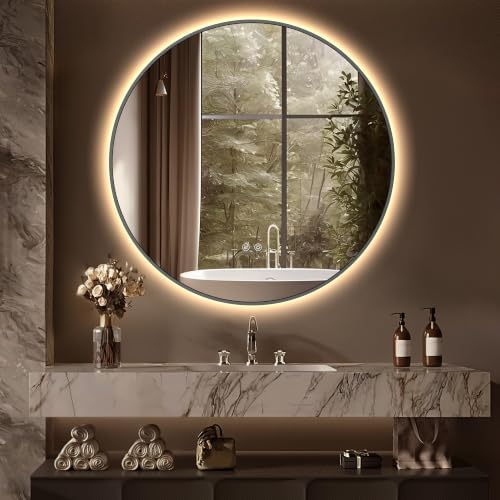 Niccy 32" Round LED Bathroom Backlit Mirror by Niccy
