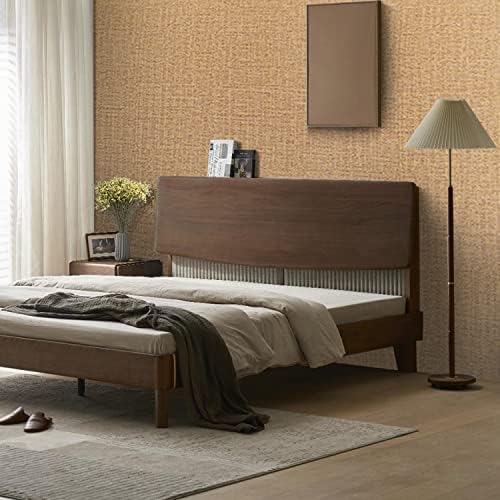 Peel and Stick Wallpaper Orange Grass Cloth Wall Paper - Image 6