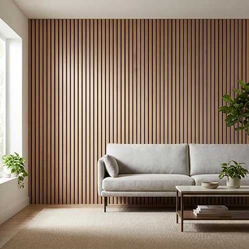 Wood Slat Acoustic Panels, 94.5 x 12.6 Inch - Image 2