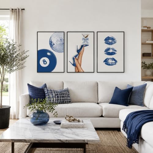 YZLYAD Blue Trendy Posters Wall Art, Modern Stylish Wall Decor, 12x16 Inch - Image 5