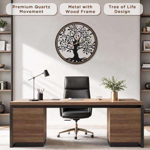 Micasso Large Wall Clocks Decorative: 30 Inch Tree of Life Battery Operated - Image 2