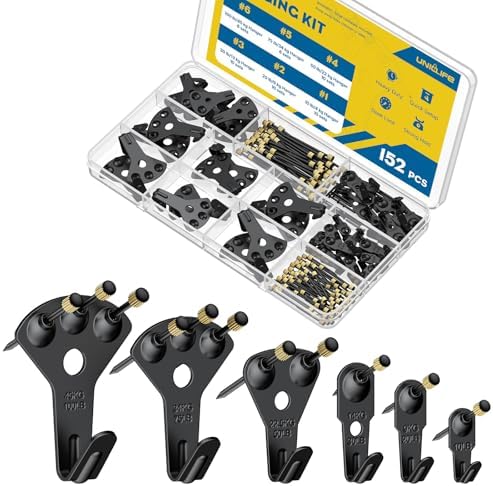 Uniclife 152 Pcs Picture Hanging Kit, 10 lb, 20 lb, 30 lb, 50 lb, 75 lb by UnicLife
