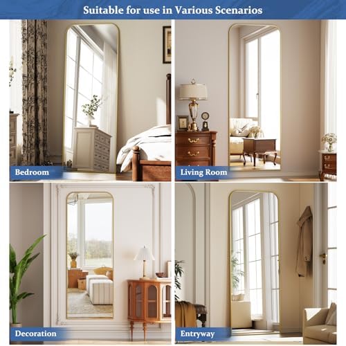 Full Length Mirror 64"x21" Arched Floor Standing Large Mirrors - Image 4