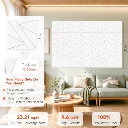 Acoustic Panels, 24 Pack Sound Proof Foam Panels - Image 2