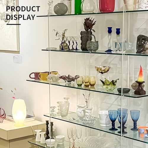 10" W x 36" L - 5 PCS Rectangle Tempered Glass Shelf Set, Glass Shelves of Wall - Image 2