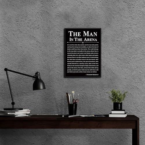 Office Wall Art Inspirational Decor The Man in the Arena Framed 12’’x16’’ - Image 5