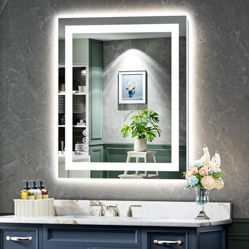 28x32 LED Bathroom Mirror with Lights, Lighted Vanity Mirror by YEELAIT
