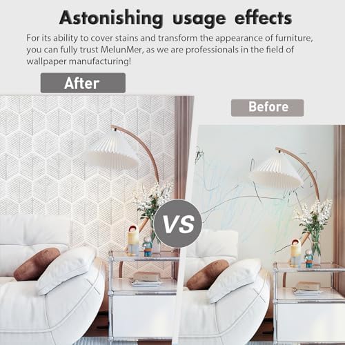 MelunMer Modern Peel and Stick Wallpaper Boho Contact Paper 17.3''×197'' - Image 3