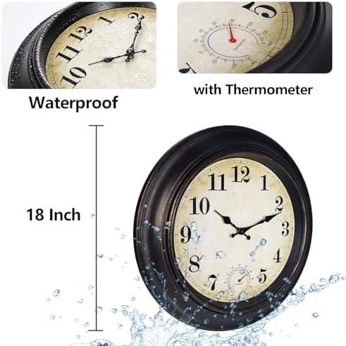 Wall Clock Battery Operated Silent Vintage Wall Clocks - Image 2
