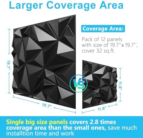 STICKGOO 3D Wall Panels, 12 Pack, 19.7''x19.7'' - Image 5