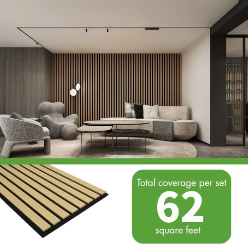 Art3d 12" x 93" Acoustic Wood Slat Wall Panel, 62 sq.ft - Image 4