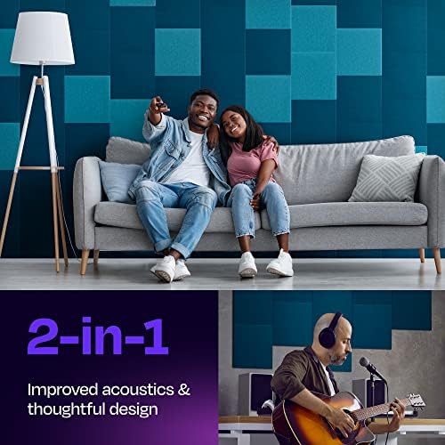 Acoustic Panels 12-Pack Soundproof Wall Panels 12"X12"X0.4" Sound Panels High - Image 2