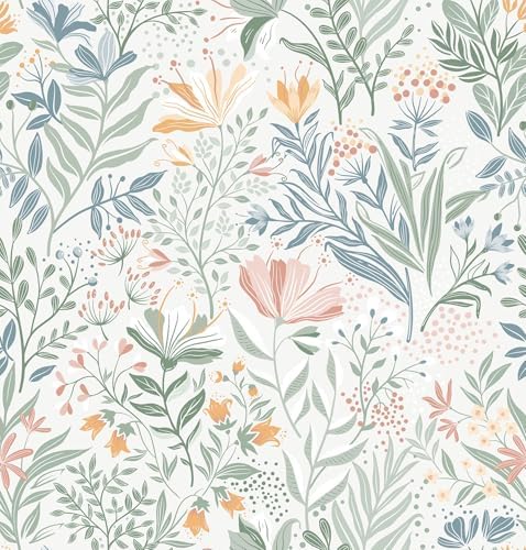 Fititem Floral Peel and Stick Wallpaper Boho Modern Wall Paper 17.3”×197” by Fititem__FitYourHome