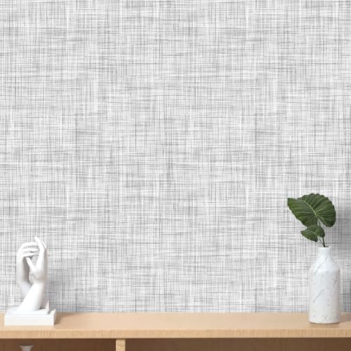 Gray Grasscloth Wallpaper Peel and Stick Wallpaper Texture Contact Paper by Qianglive