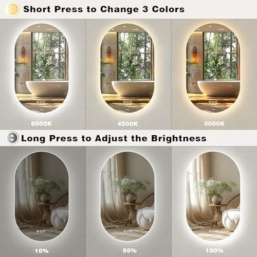 SMIROR 28x36 Oval Backlit LED Bathroom Vanity Mirror - Image 3