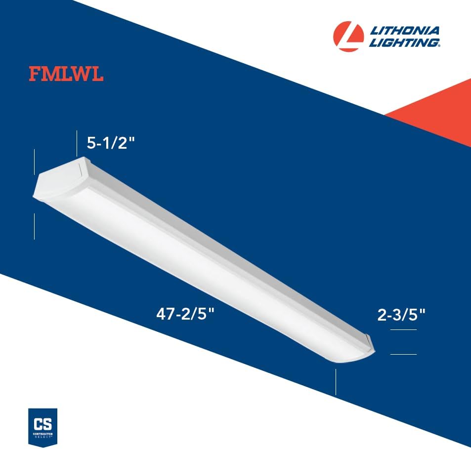 Lithonia Lighting 4' Low-Profile LED Wraparound Light Fixture - Image 5