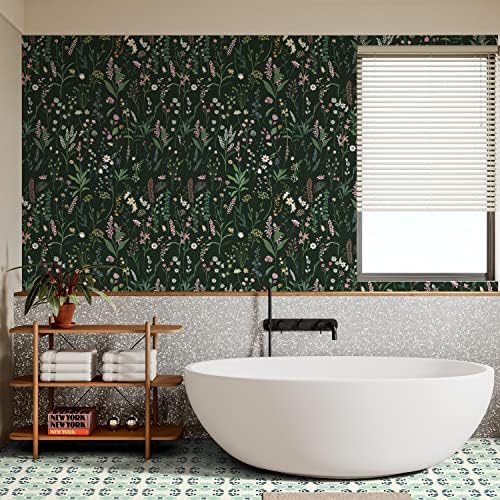 JiffDiff 17.3'' x 236.2'' Floral Peel and Stick Wallpaper Vinyl Wallpaper - Image 3